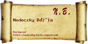 Nedeczky Béla névjegykártya