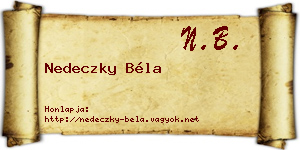 Nedeczky Béla névjegykártya