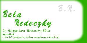bela nedeczky business card